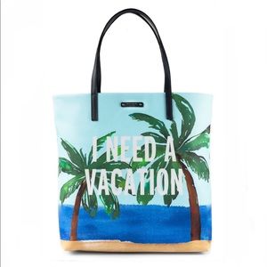 KATE SPADE I Need A Vacation Palm Tree Bon Shopper